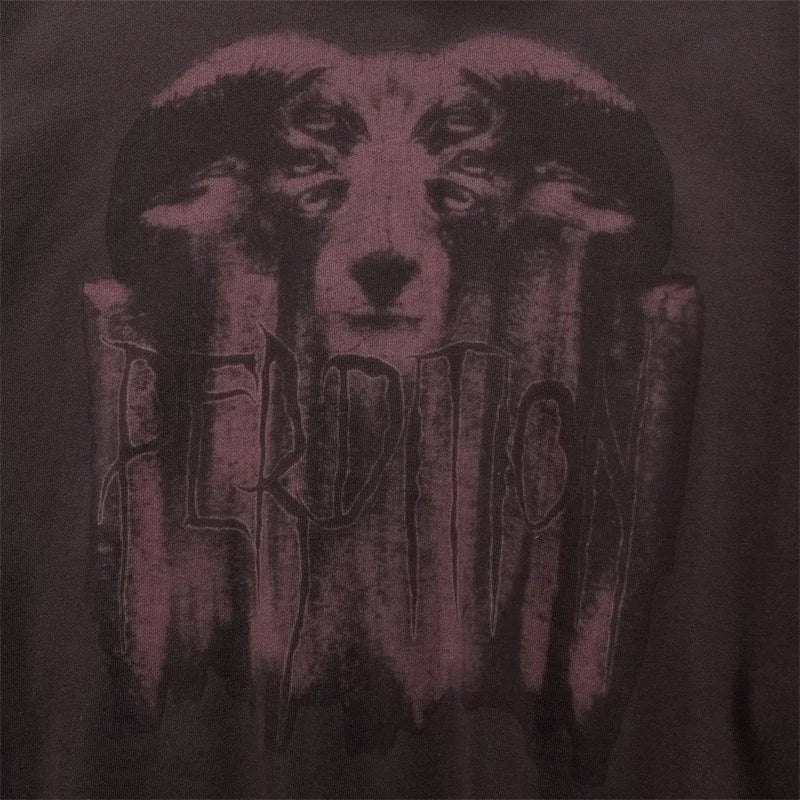 New Fasion Goat Print Washed Hoodie