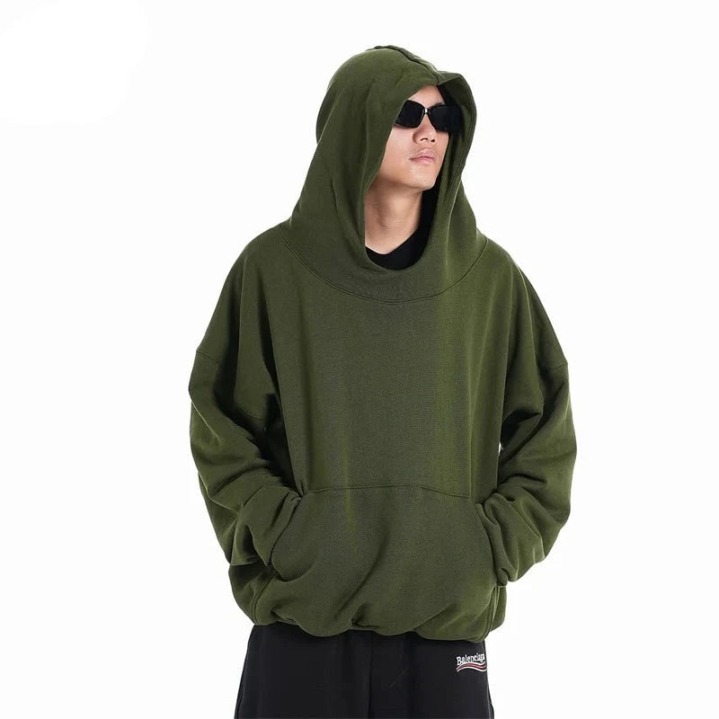 Solid Colour Double Layer  Sweatshirt